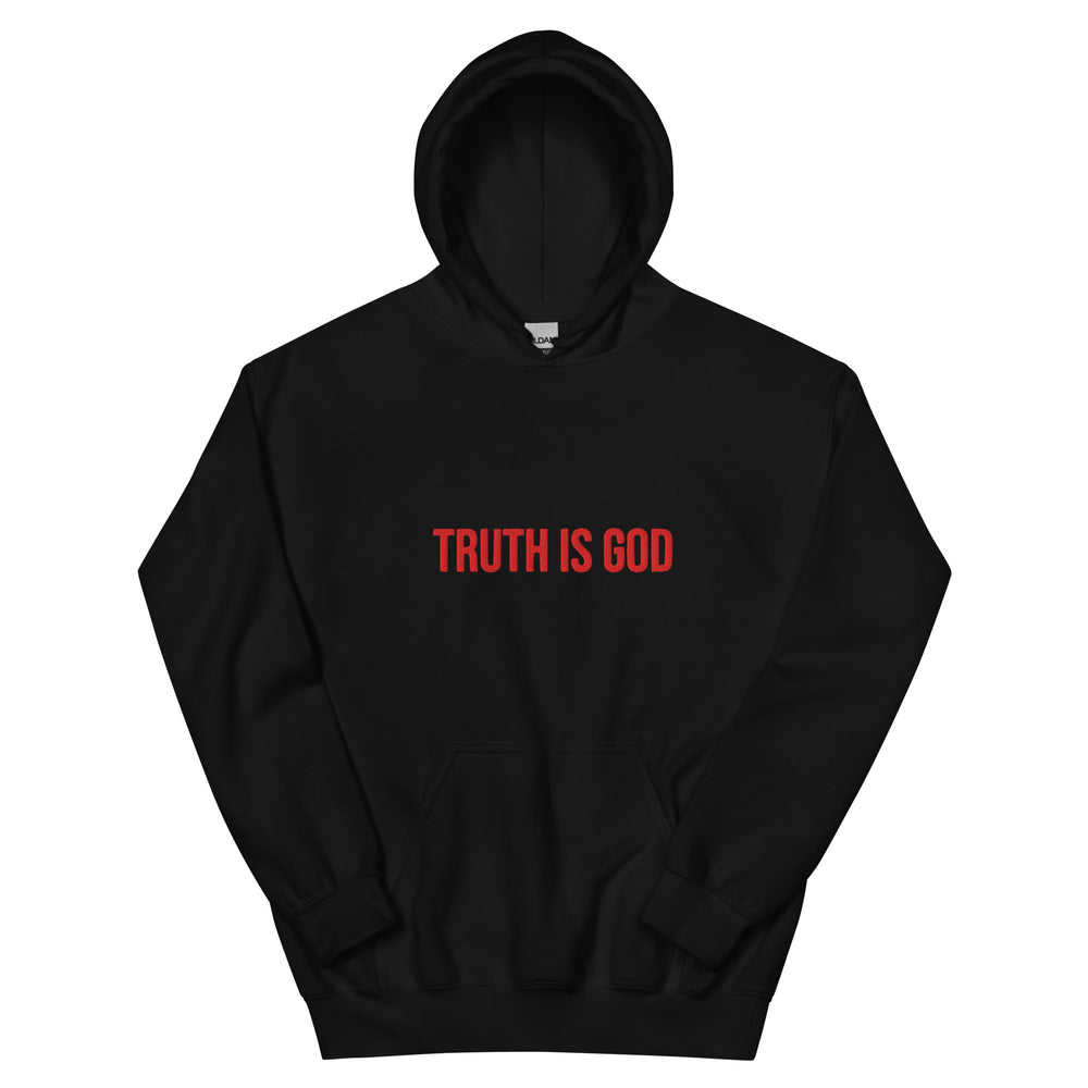 Truth Is God Red Embroidered Hoodie